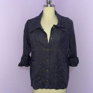 Conscious Clothing Navy/Gray Linen top jacket